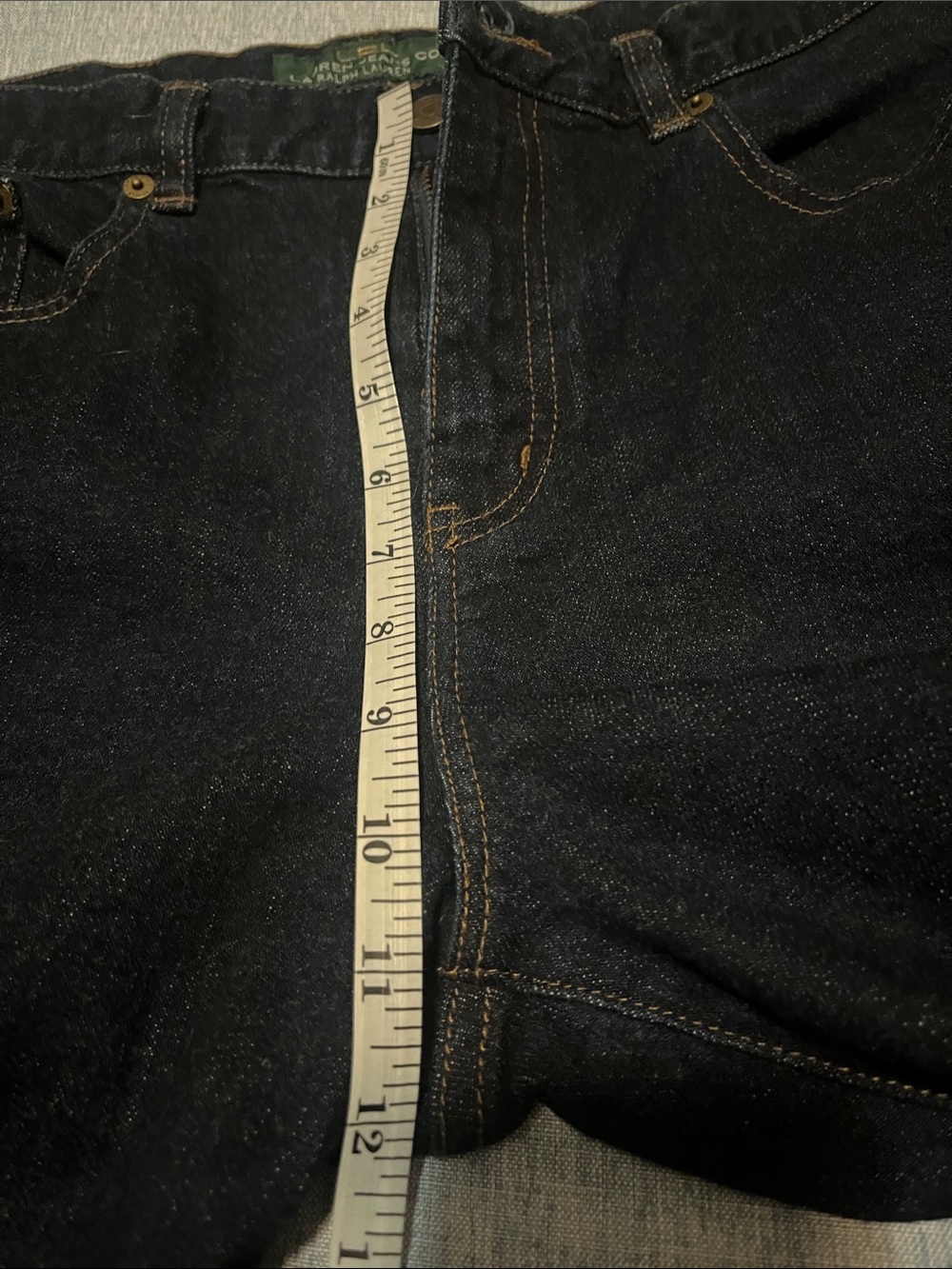 Ralph Lauren LRL High Rise Dark Wash Classic Straight Leg Jeans Size 12 Women’s - Picture 9 of 9